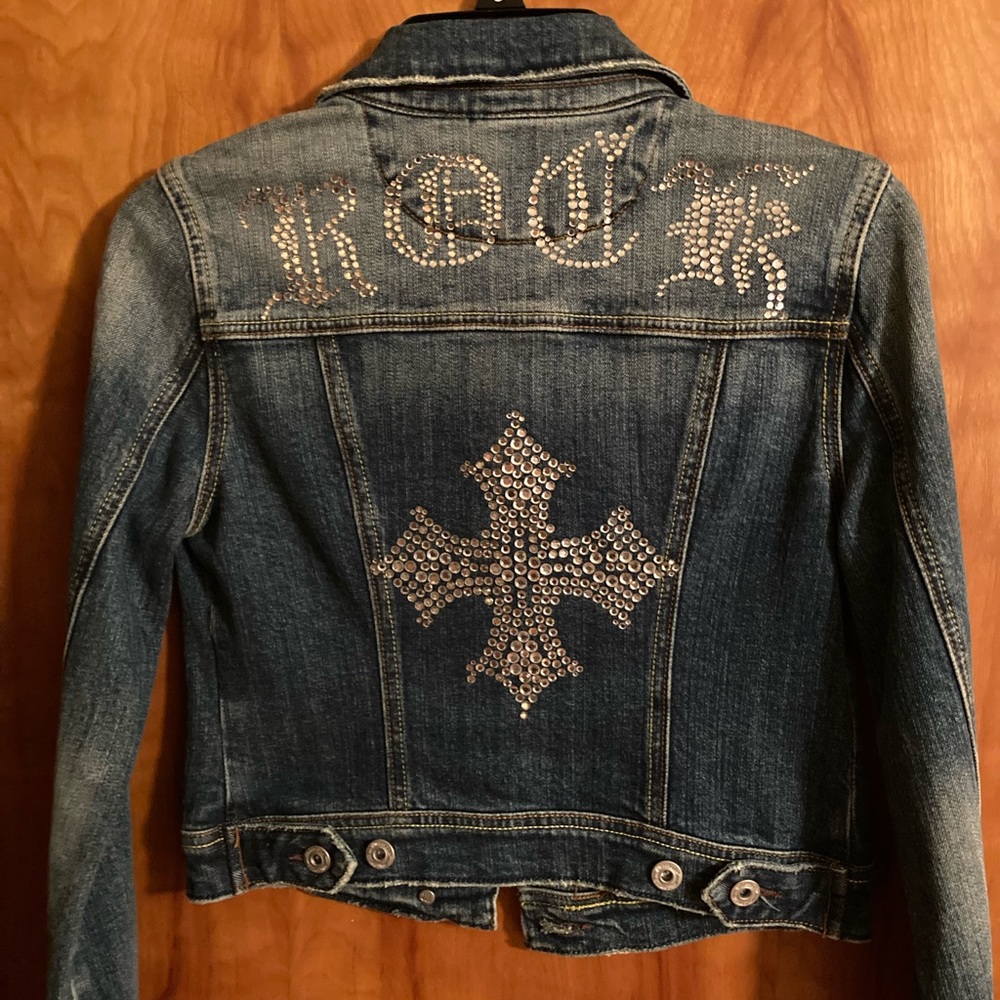 Miss Me Rhinestone Jean Jacket - Picture 1 of 10